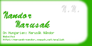 nandor marusak business card